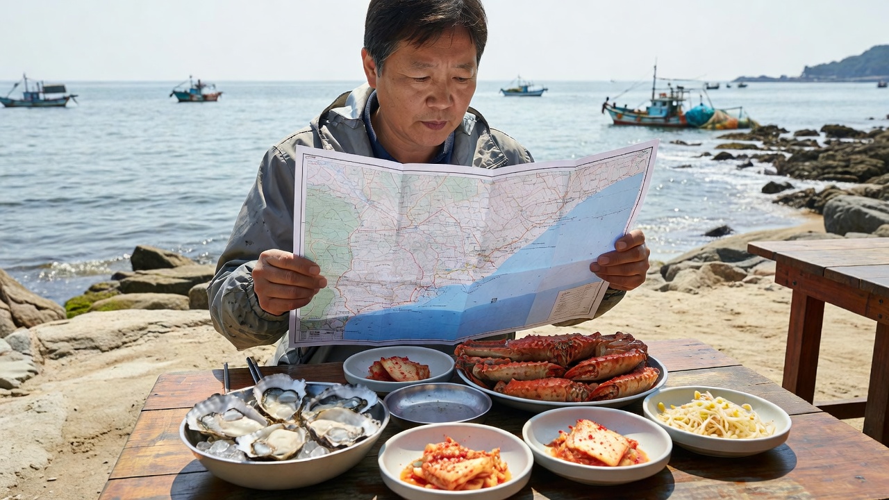 부산 코스 추천을 위한 동선 계획을 보여주는 실사 이미지